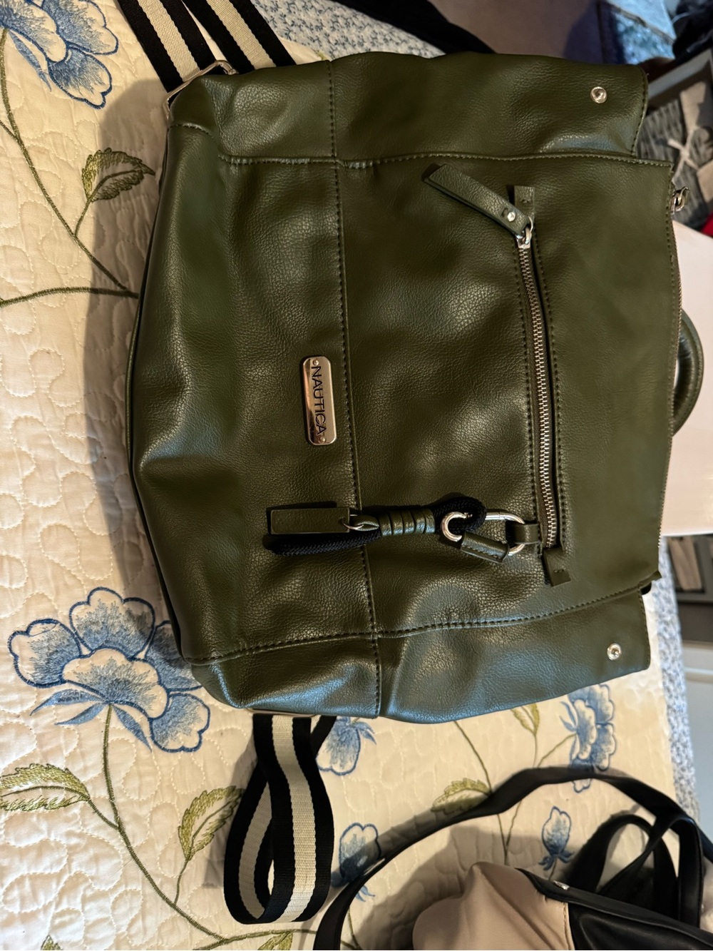 Nautica Olive Faux-Leather Convertible Backpack Tote